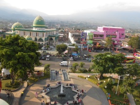 The view of Batu from the atop the ferris Wheel