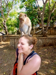 I seem to have a way with the monkeys. I do love that face, though. I was worried he would try and rip an earring out...